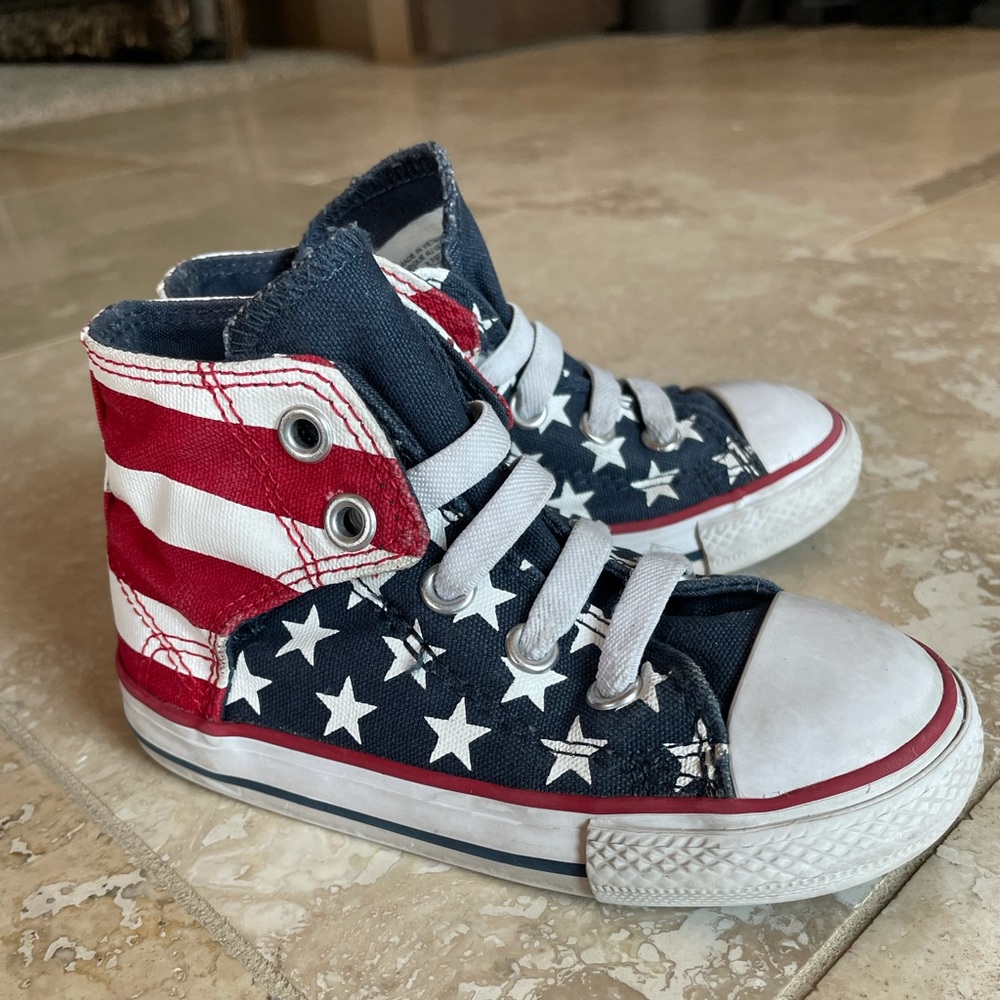 Kids Converse Patriotic American Flag